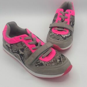 G by Guess GG Joggers Hot Pink, Gray and Snakeskin Athletic Sneakers NWOT